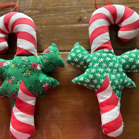 Handcrafted Fabric Candy Cane Ornaments - Picture 2 of 2